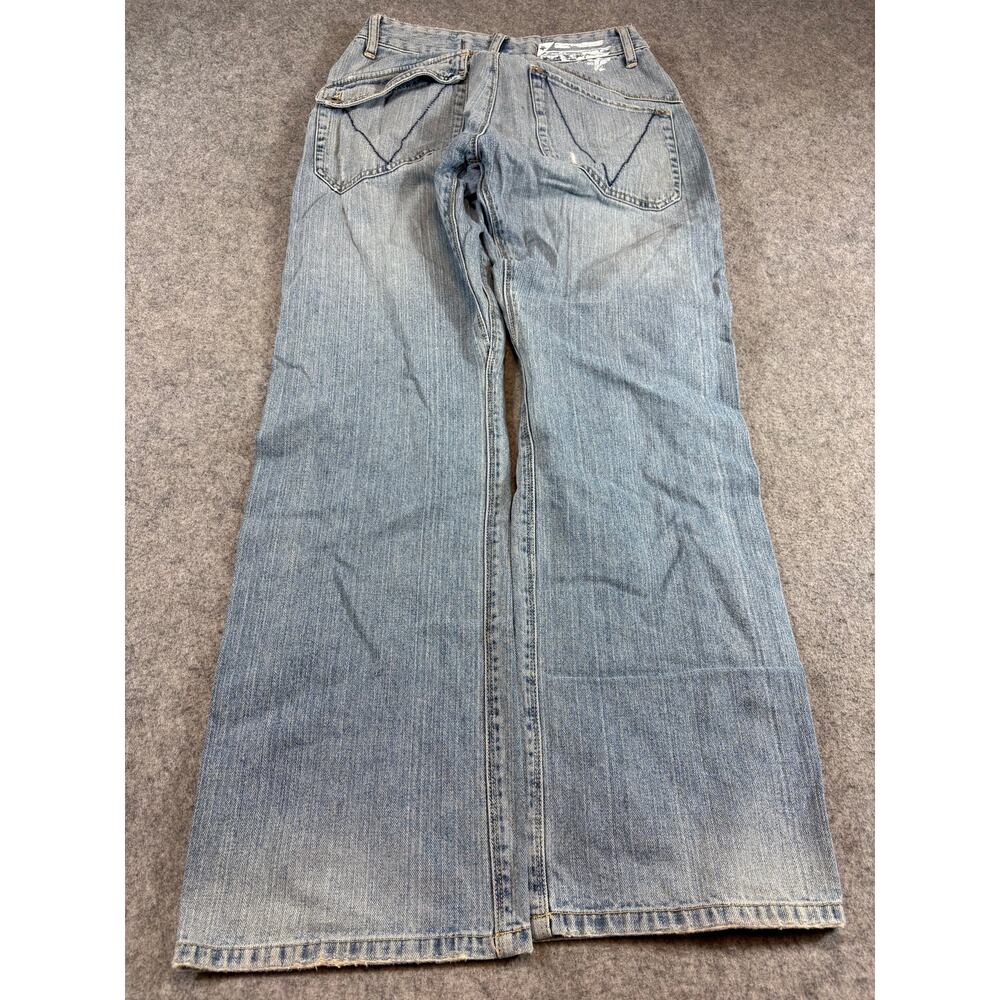 Vintage Fox Denim Straight Jeans Mens 28x30 Blue Faded Baggy Streetwear Y2K